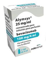 Caja de ALYMSYS 25 MG/ML CONCENTRADO PARA SOLUCION PARA PERFUSION