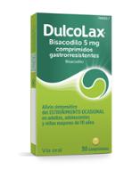Caja de DULCOLAX BISACODILO 5 MG COMPRIMIDOS GASTRORRESISTENTES