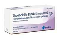 Caja de DROSBELALLE DIARIO 3 mg/ 0,02 mg COMPRIMIDOS RECUBIERTOS CON PELICULA EFG